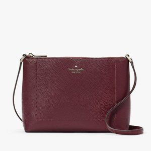 New Kate Spade Harlow Pebble Leather Crossbody Deep Berry